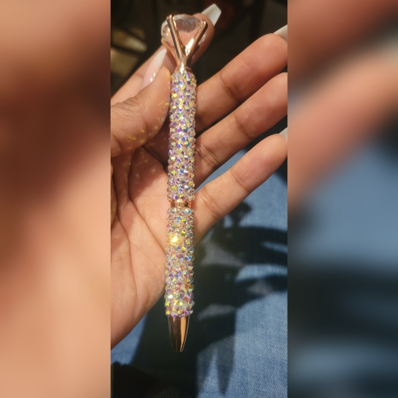 Rhinestone Embellished Refillable Ball Point Pens - Picture 2 of 2